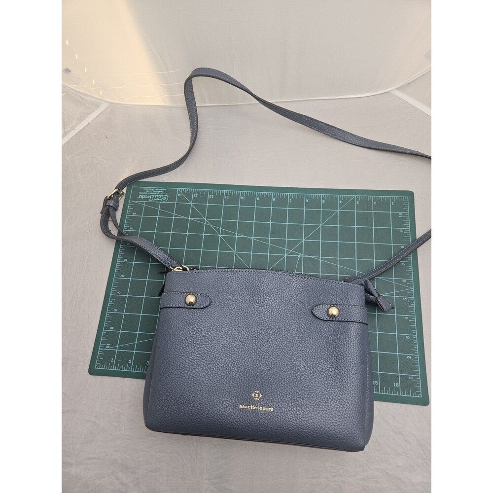 Nanette Lepore Pebble Vegan Leather Crossbody Bag Blue
